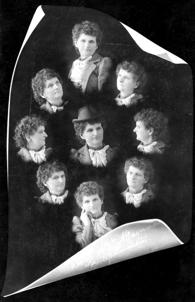 Autoritratti a esposizione multipla, c.1895 (foto in bianco e nero) da Hannah Maynard